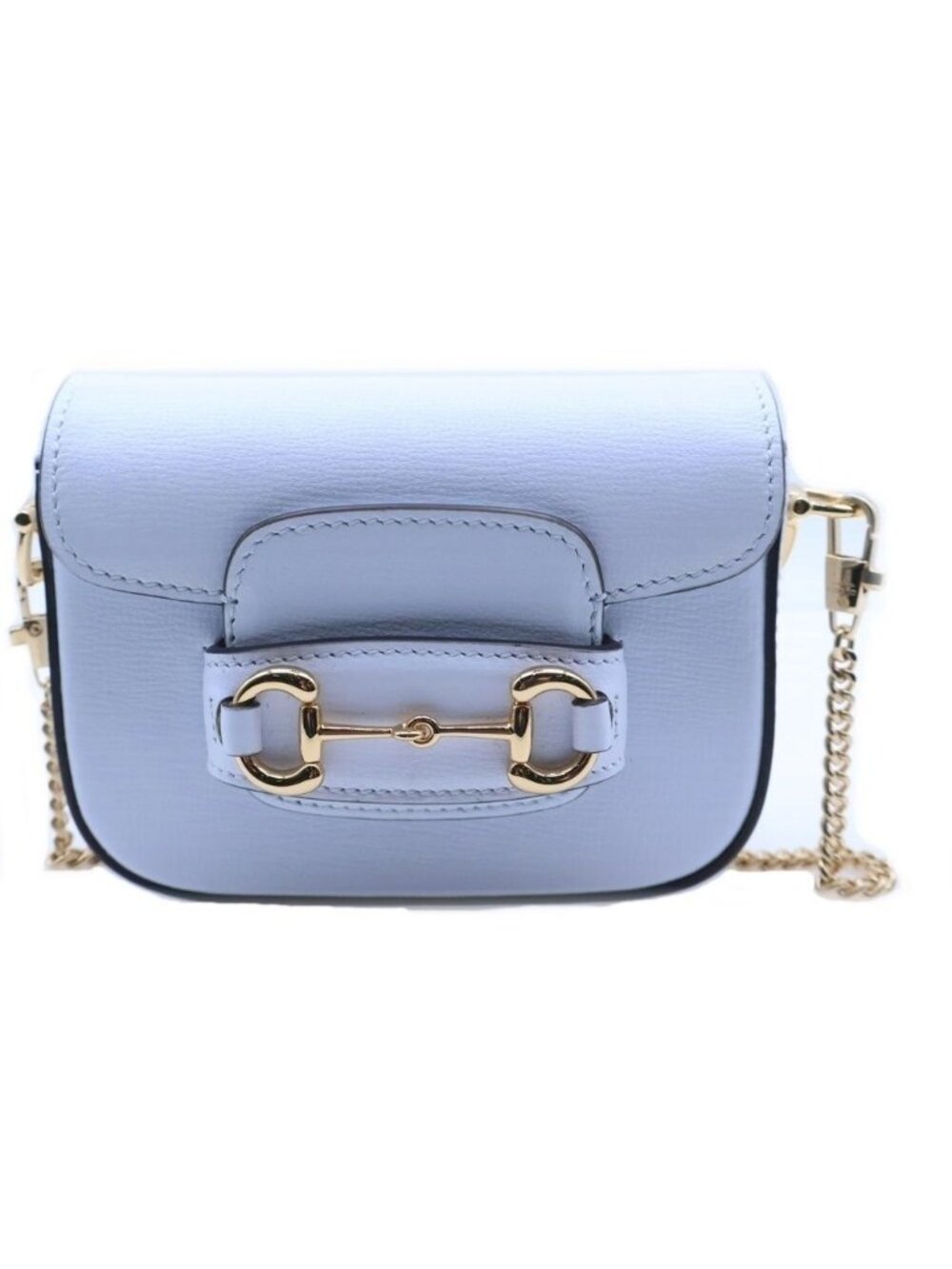 Gucci Horsebit Super Mini Leather Chain Shoulder Bag Blue